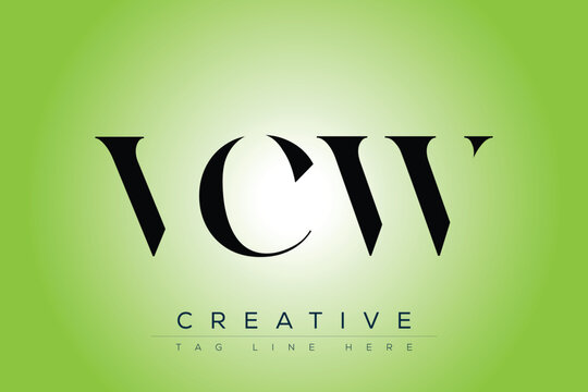 VCW abstract letter logo design. This logo is designed by three abstract letters.