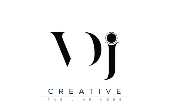 VDJ abstract letter logo design. This logo is designed by three abstract letters.