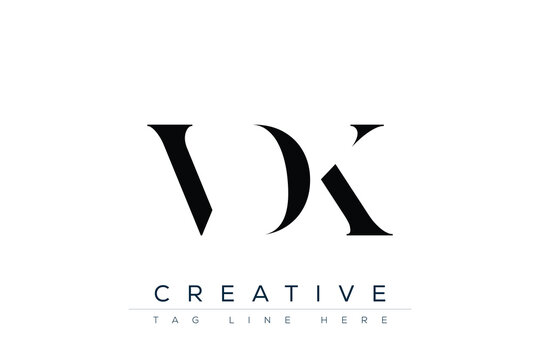 VDK abstract letter logo design. This logo is designed by three abstract letters.