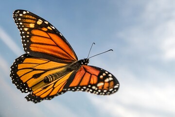 Colorful Butterfly in Flight &ndash; High-Quality PNG Isolated.