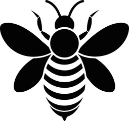 black and white cartoon bee