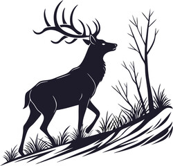 silhouette of a deer