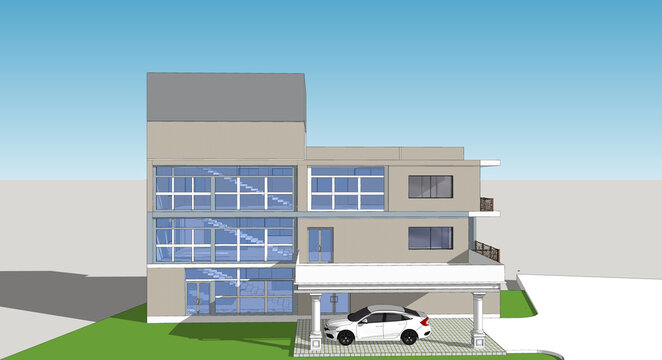 Conceptual Architectural Visualization – Futuristic Design in SketchUp