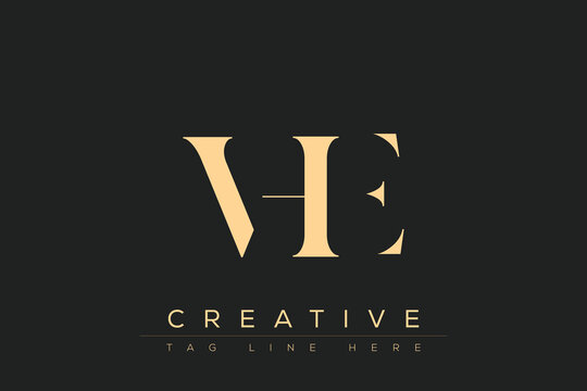 VHE abstract letter logo design. This logo is designed by three abstract letters.