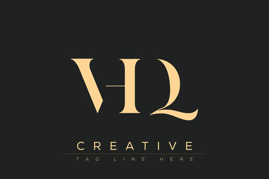 VHQ abstract letter logo design. This logo is designed by three abstract letters.