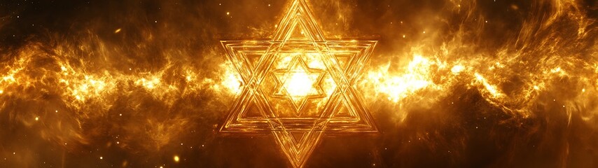 Star of David in Fiery Cosmos