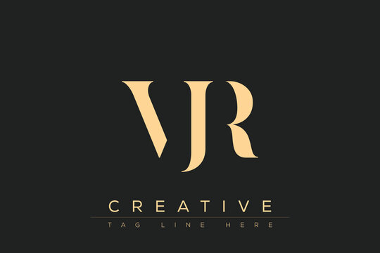 VJR abstract letter logo design. This logo is designed by three abstract letters.