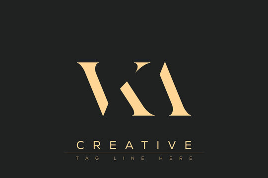 VKA abstract letter logo design. This logo is designed by three abstract letters.
