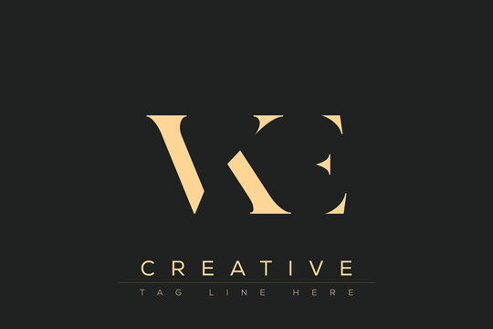 VKE abstract letter logo design. This logo is designed by three abstract letters.