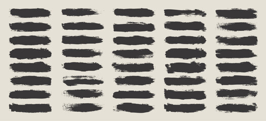 Grunge brush strokes, lines, ink smudges, hand-drawn scribble shapes. Handmade sketchy marks, acrylic stains, charcoal streaks. Paint textures, dry brush effect. Marker underline. Vector illustration