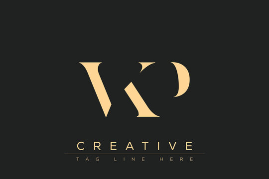 VKP abstract letter logo design. This logo is designed by three abstract letters.