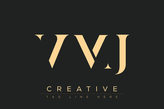 VMJ abstract letter logo design. This logo is designed by three abstract letters.