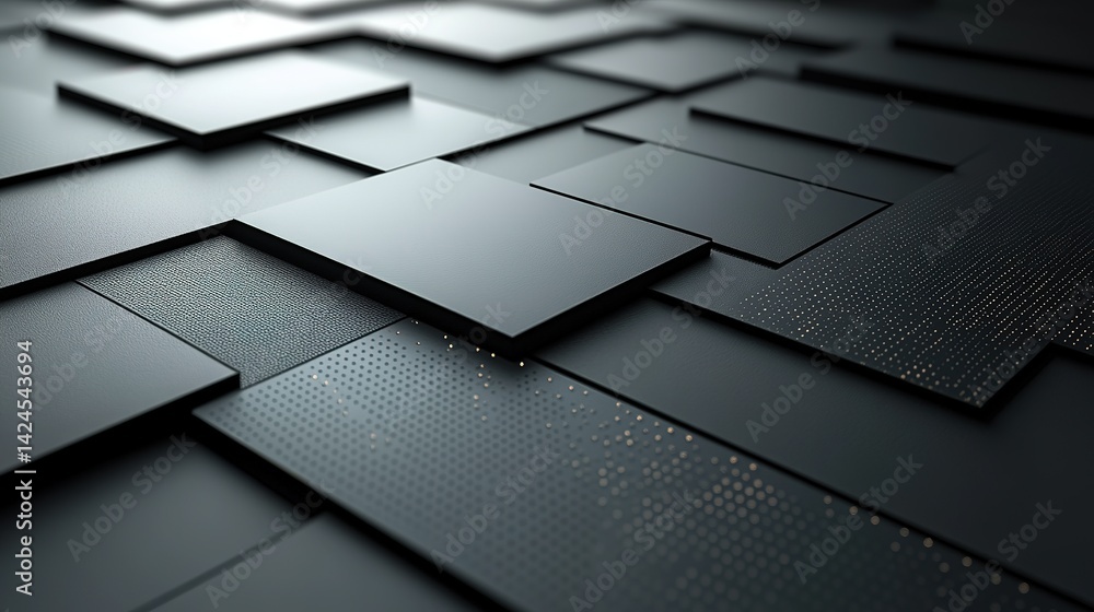 Poster abstract geometric pattern of layered squares with subtle details