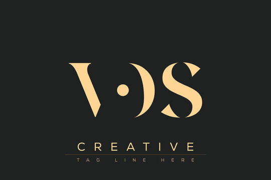 VOS abstract letter logo design. This logo is designed by three abstract letters.
