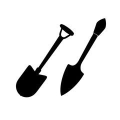 shovel and spade icon, shovel and spade silhouette vector illustration-simple silhouette illustration of shovel and spade,shovel and spade vector