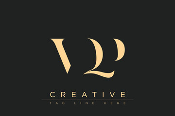 VQP abstract letter logo design. This logo is designed by three abstract letters.