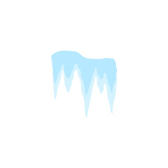 Cartoon frozen ice crystals and icicle. Salt mineral or cave stalagmites. Vector illustration 