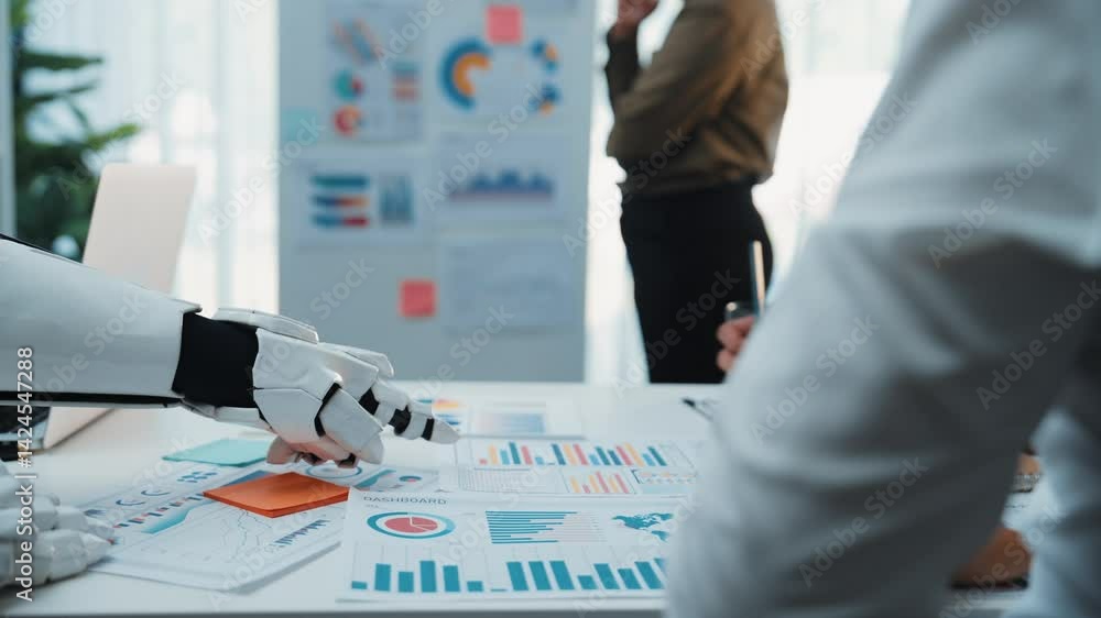 Poster ai-enhanced collaboration where professionals and artificial intelligence work together to analyze c
