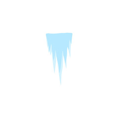 Cartoon frozen ice crystals and icicle. Salt mineral or cave stalagmites. Vector illustration 