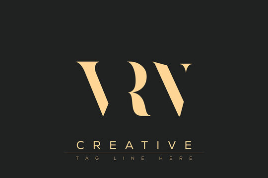 VRN abstract letter logo design. This logo is designed by three abstract letters.