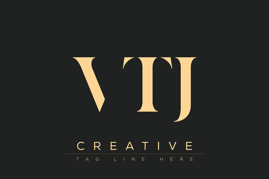 VTJ abstract letter logo design. This logo is designed by three abstract letters.