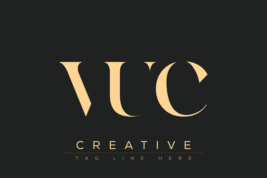 VUC abstract letter logo design. This logo is designed by three abstract letters.
