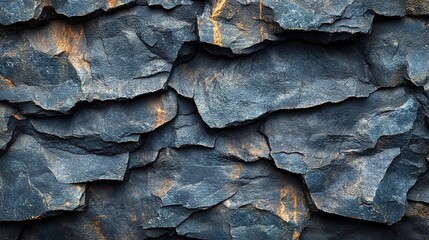 Close-up view of dark, textured rock face.  Intricate patterns of layered, rough, and jagged surfaces