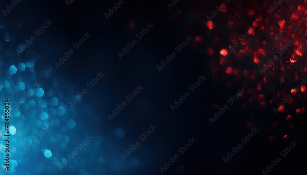 Aufkleber glowing red and blue bokeh lights abstract texture for halloween web design, print media, branding, 
