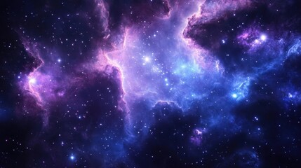 Obraz premium Vibrant Cosmic Clouds Fill the Night Sky in Beautiful Space Art
