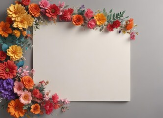 Colorful floral composition on elegant paper backdrop ,  botanical,  colorful,  flower arrangement