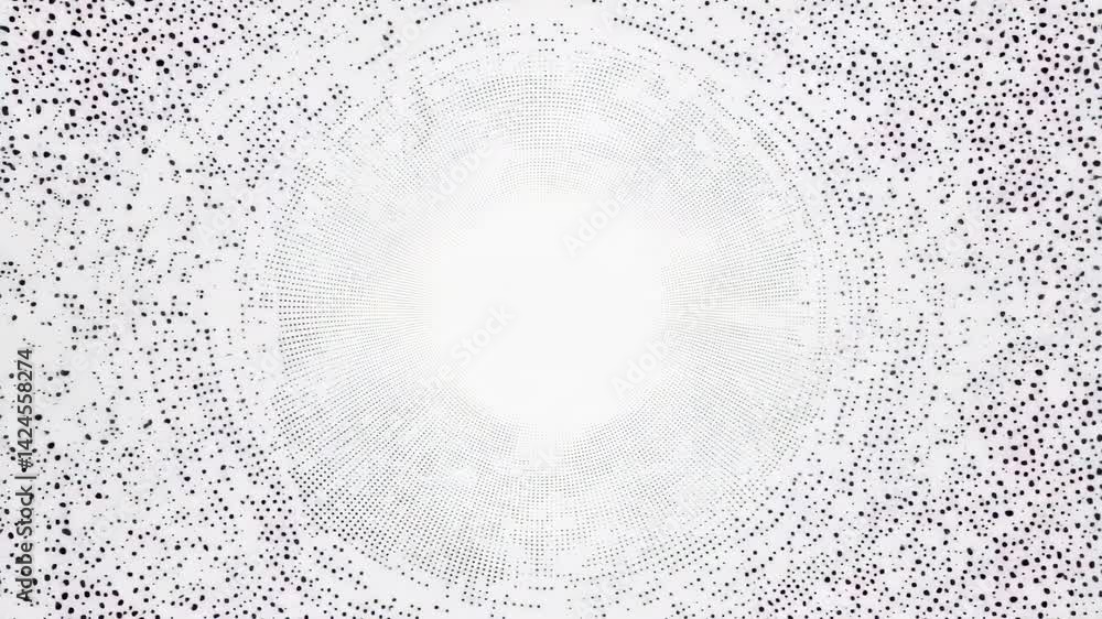 Poster abstract tiny white dot pattern on a black background - digital texture design video illustration