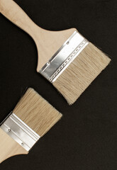 Top view of a paint brushes	