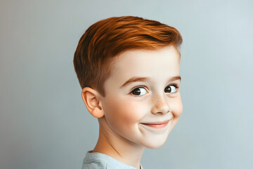 Confident young boy smiling in portrait AI