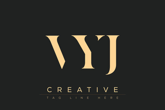 VYJ abstract letter logo design. This logo is designed by three abstract letters.