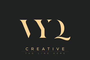 VYQ abstract letter logo design. This logo is designed by three abstract letters.