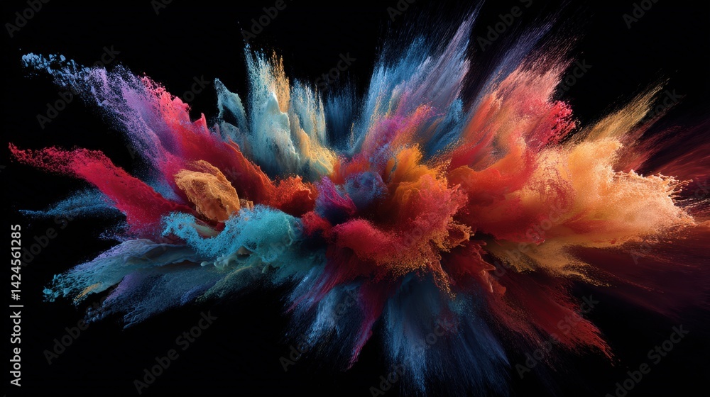 Poster vibrant color explosion abstract art background image for design projects and creative visuals