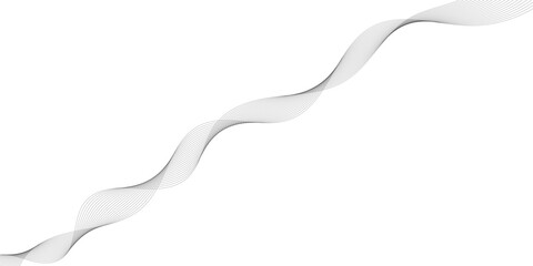 Abstract grey wave lines on transparent background. data science, geometric border pattern. Isolated on white background. Vector illustration