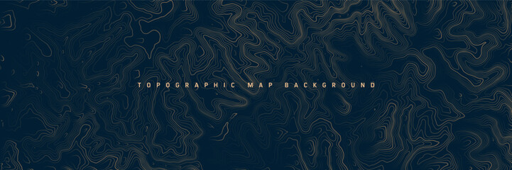 Colorful topographic map with contour lines. Geographic terrain grid, relief height elevation. Ground path pattern. Travel and navigation, cartography design element. Vector illustration