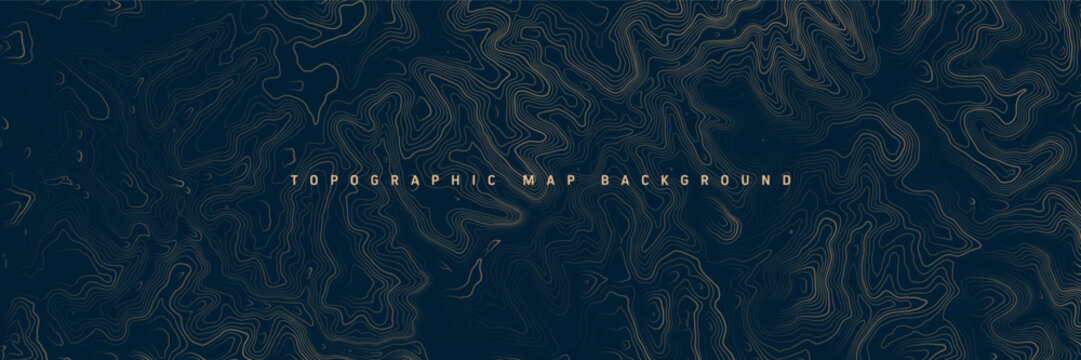 Colorful topographic map with contour lines. Geographic terrain grid, relief height elevation. Ground path pattern. Travel and navigation, cartography design element. Vector illustration