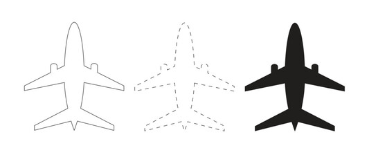 Airplane vector icon in modern flat design  minimalistic plane symbol for web, app and graphic design