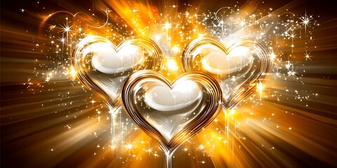 Sparkling Hearts Background