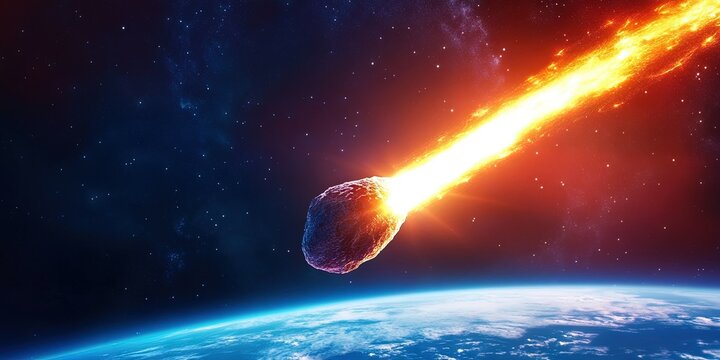 comet in space flying through the galaxy on an unstoppable course