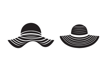 Stylish woman hat silhouette with white background