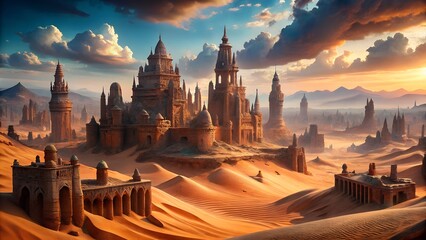 Ruins of a Lost City Half Buried Beneath Massive Rocks

