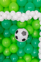 soccer ball on green background