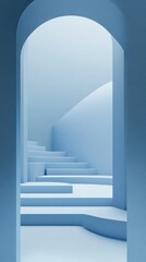 Obraz premium Abstract 3d rendering of a modern geometric background. Minimalistic design for poster, cover, branding, banner, placard. light blue style