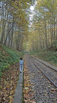 Girl and railway