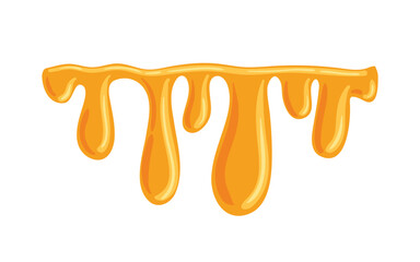 A captivating vector illustration of honey dripping slowly. The smooth, glossy texture of the honey highlights its rich amber color, evoking a sense of sweetness and natural goodness.