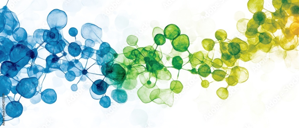 Poster abstract molecular structure: a symphony of color and connection