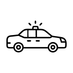 Police Car Icon for Law Enforcement and Security Themes